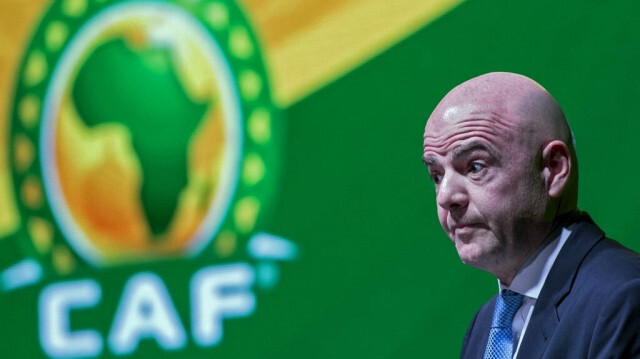 Le président de la FIFA, Gianni Infantino, lors de la 40e assemblée générale ordinaire de la CAF qui envisage de décaler la CAN 2025 en 2026.
