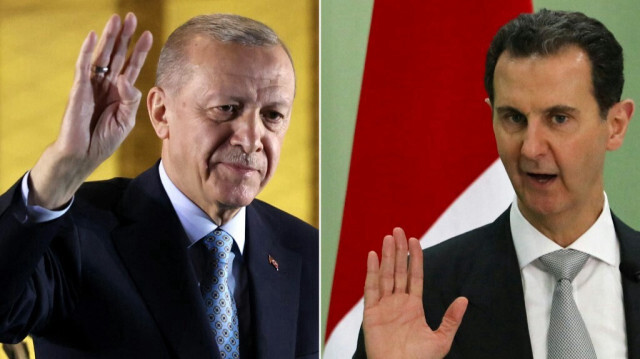 Le président turc Recep Tayyip Erdogan à Ankara le 29 mai 2023, et le président syrien Bashar al-Assad à Damas le 16 juillet 2023.