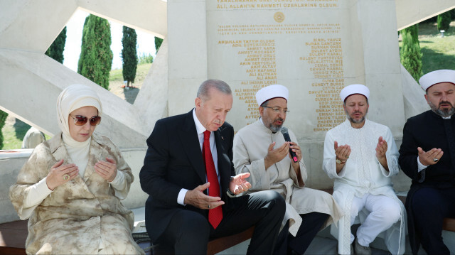 Le président turc Recep Tayyip Erdoğan à la cérémonie de commémoration du 15 juillet.