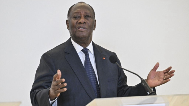 Le président ivoirien Alassane Ouattara s'exprime lors d'une conférence de presse , le 16 juillet 2024.