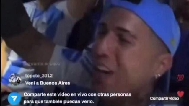 Extrait du live Instagram dans lequel l'équipe nationale d'Argentine se livre à des chants racistes contre l'Equipe de France après leur victoire en Copa America.