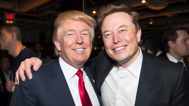 L'ancien président des États-Unis, Donald Trump et le chef d'entreprise et milliardaire américain, Elon Musk.