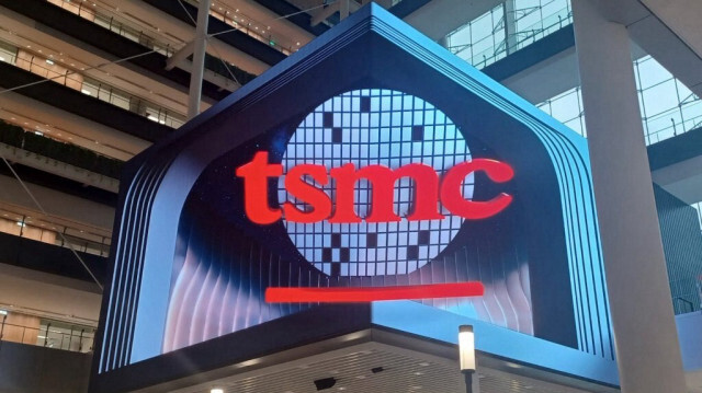 Un logo de Taiwan Semiconductor Manufacturing Company (TSMC) à Hsinchu, le 28 juillet 2023. 