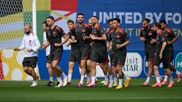 Les joueurs de la sélection turque à l'Euro 2024 durant l'entraînement, le 28 juin 2024 en Allemagne.