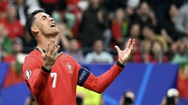 L'attaquant portugais Cristiano Ronaldo lors des huitièmes de finale de l'Euro 2024 entre le Portugal et la Slovénie, à Francfort, le 1er juillet 2024.