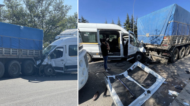  Çarpışmanın etkisi ile savrulan Osman E.'nin kullandığı minibüs park halindeki TIR'a çarparak durdu. 