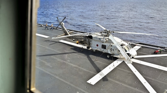 Un hélicoptère de la Force maritime d'autodéfense japonaise.