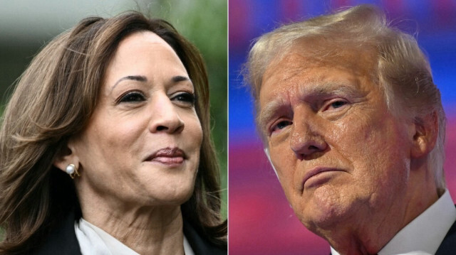 La vice-présidente des États-Unis, Kamala Harris et le 45e président des États-Unis, Donald Trump.

