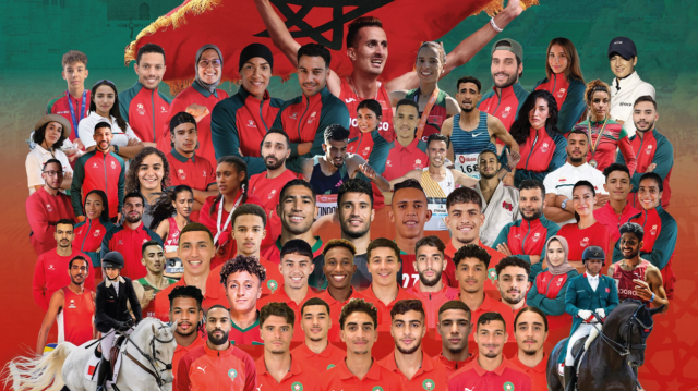 Les 64 athlétes de la délégation marocaine aux JO 2024.