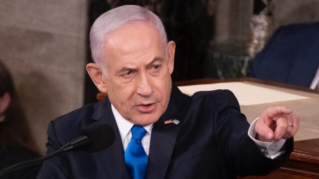 Le Premier ministre israélien, Benyamin Netanyahu lors de son discours au Congrès américain, aux États-Unis, le 24 juillet 2024.