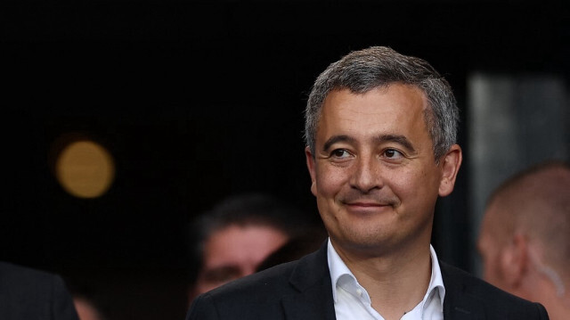 Le ministre de l'Intérieur et des Outre-mer français, Gérald Darmanin, lors du match de football masculin du groupe D entre le Mali et Israël lors des JO 2024 de Paris, au Parc des Princes, le 24 juillet 2024.  