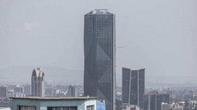 Une photo prise le 31 août 2023 montre une vue générale du siège de la Commercial Bank of Ethiopia (CBE) à Addis-Abeba, en Éthiopie.