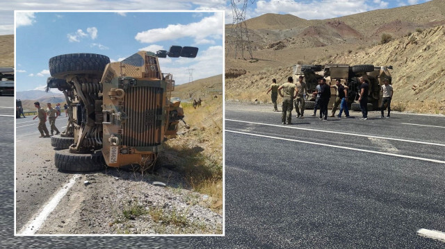 Van-Hakkari yolunda zırhlı araç devrildi