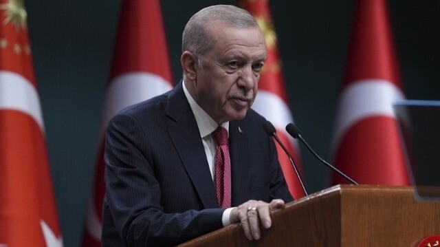 Le Président turc, Recep Tayyip Erdogan lors d'une conférence de presse après la réunion du cabinet dans le complexe présidentiel d'Ankara en Turkiye, le 02 juillet 2024.
