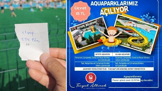 Aquaparklara yüzde 1000 zam yapıldı.