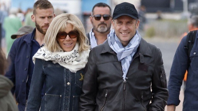 Le président de France, Emmanuel Macron et son épouse, Brigitte Macron.