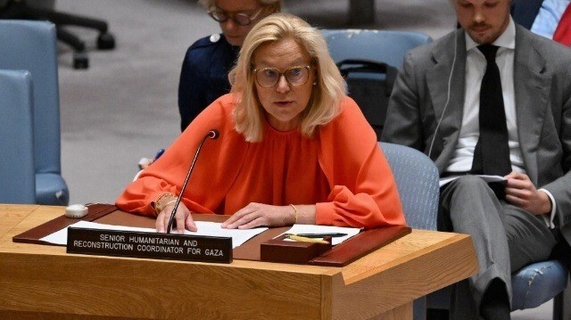 La Coordinatrice des Nations Unies pour l'aide humanitaire et la reconstruction pour Gaza, Sigrid Kaag.