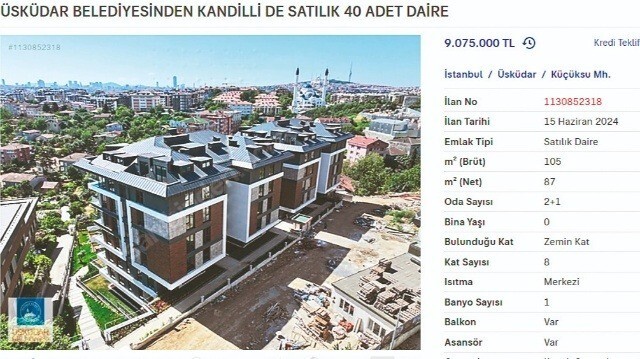 Taşınmazların toplam değeri 270 milyon 475 bin lirayı buluyor.