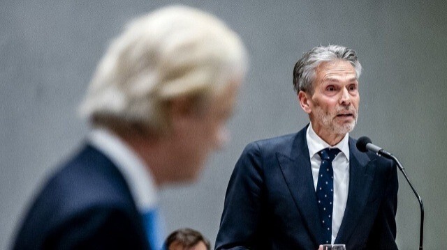 Le dirigeant d'extrême-droite, Geert Wilders et le Premier ministre des Pays-Bas, Dick Schoof.