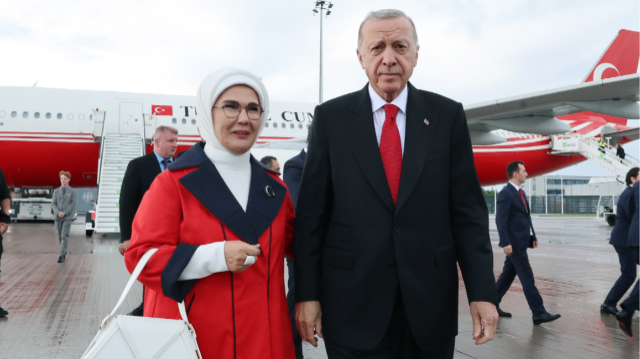 Emine Erdoğan ve Cumhurbaşkanı Recep Tayyip Erdoğan A Milli Takıma destek için Almanya'da.