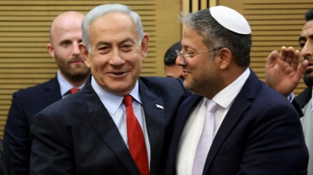 Le ministre israélien de la Sécurité nationale,  Itamar Ben Gvir et le Premier ministre israélien, Benyamin Netanyahu. 