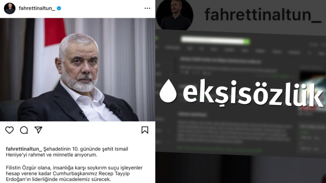 Ekşi Sözlük'te şehit Haniye'nin fotoğrafını paylaşan İletişim Başkanı Fahrettin Altun hadef alındı