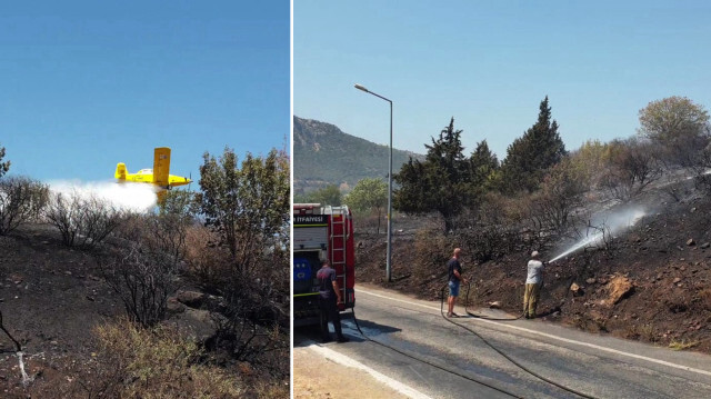 Yangın, ekiplerin havadan ve karadan müdahalesiyle söndürüldü. 