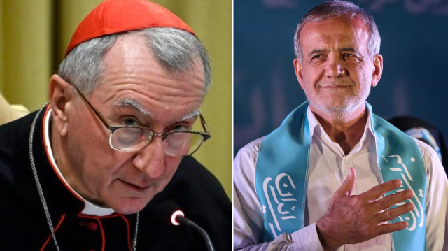  Kardinal Parolin ve Cumhurbaşkanı Pezeşkiyan