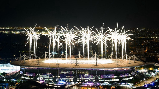 Images de la cérémonie de clôture des JO 2024, au stade de France, le 11 août 2024.