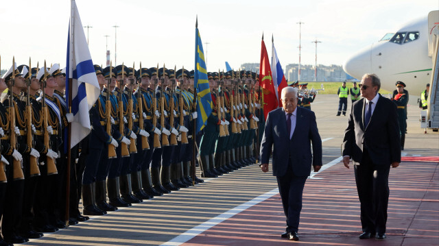 Arrivée du président palestinien Mahmoud Abbas à Moscou, le 12 août 2024.