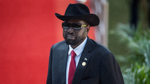 Le président du Soudan du Sud Salva Kiir Mayardit à son arrivée au stade Loftus Versfeld à Pretoria, en Afrique du Sud, pour l'investiture du président sud-africain sortant Cyril Ramaphosa, le 25 mai 2019. 