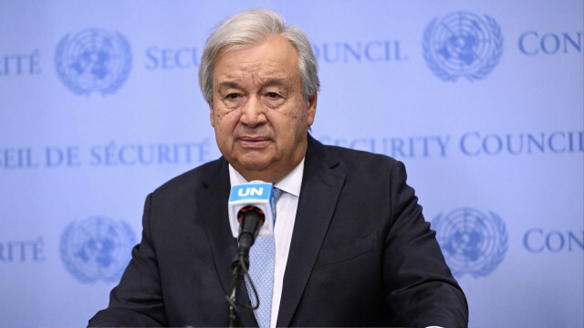 Birleşmiş Milletler (BM) Genel Sekreteri Antonio Guterres, New York'taki BM Genel Merkezi'nde basın toplantısı düzenledi.