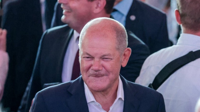 Le chancelier allemand Olaf Scholz à Vechta, le 19 août 2024.