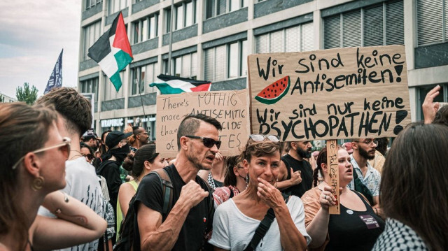 Manifestation pro-palestinienne à Berlin, en Allemagne, le 18 août 2024.