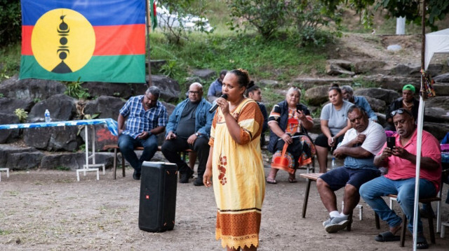 La conseillère et candidate du Front de Libération Nationale Kanak et Socialiste (FLNKS), Omayra Naisseline à Nouméa, en Nouvelle-Calédonie, le 2 juillet 2024.