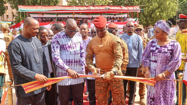 Le président de la transition militaire au Burkina Faso, le Capitaine Ibrahim Traoré, a lancé la Banque des Dépôts du Trésor (BDT) à Ouagadougou, le 2 août 2024.