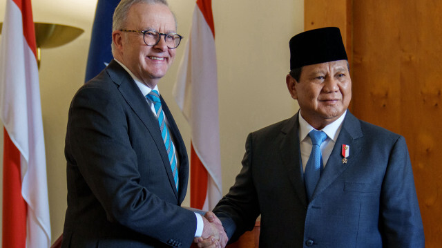 Le Premier ministre australien, Anthony Albanese et Prabowo Subianto, le président de l'Indonésie.