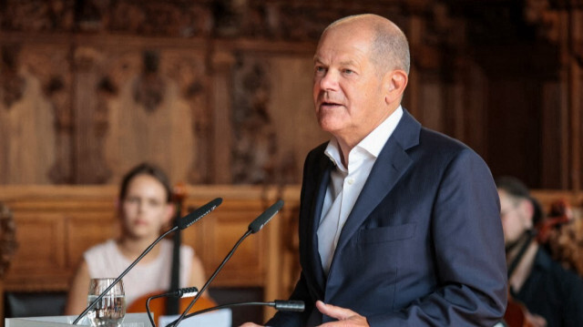 Le chancelier allemand Olaf Scholz à Brême le 19 août 2024.