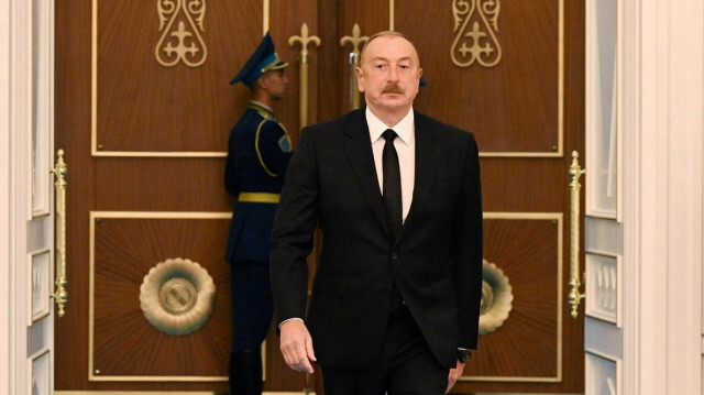 Le président azerbaïdjanais Ilham Aliyev, à Astana, capitale du Kazakhstan, le 9 août 2024.