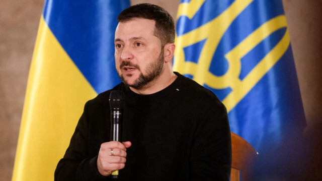 Le président ukrainien Volodymyr Zelensky le 11 janvier 2024 à Riga. 