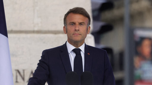 Le Président français Emmanuel Macron lors d'une cérémonie commémorant le 80e anniversaire de la Libération de Paris, le 25 août 2024.