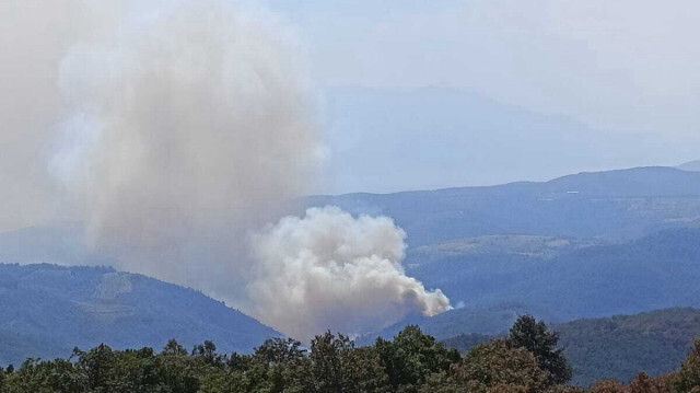 Dumanlar ilçe merkezinden de görülüyor.