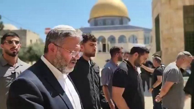 Le ministre israélien Itamar Ben Gvir lors d'une profanation de la mosquée Al Aqsa, le 14 août 2024.