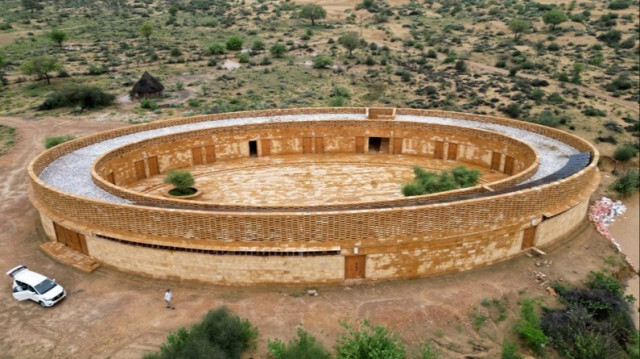 L'école pour filles Rajkumari Ratnavati, dans l'État désertique du Rajasthan, en Inde, le 28 août 2024.