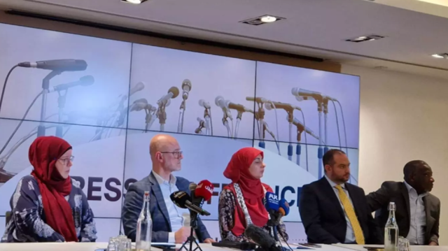 Les membres de la plateforme Action contre l'Islamophobie, le 28 août 2024.