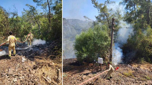 Yangına havadan ve karadan müdahale edilerek, alevler büyümden söndürüldü.