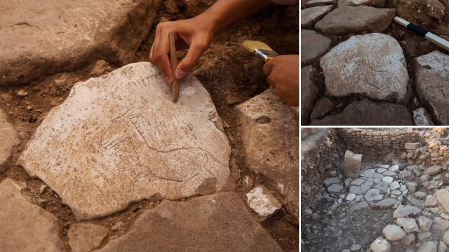 Karahantepe'de koşar haldeki yaban eşeği figürü bulundu.