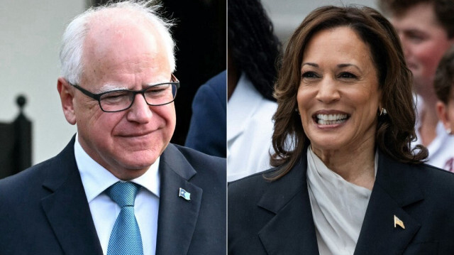 Le gouverneur du Minnesota Tim Walz et la vice-présidente américaine et candidate à l'élection présidentielle des États-Unis, Kamala Harris.
