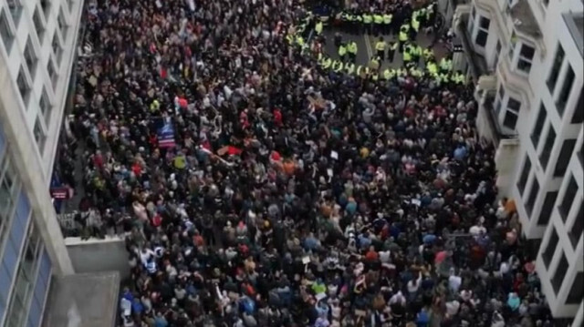 Manifestation antifasciste à Brighton, en Angleterre, le 7 août 2024.