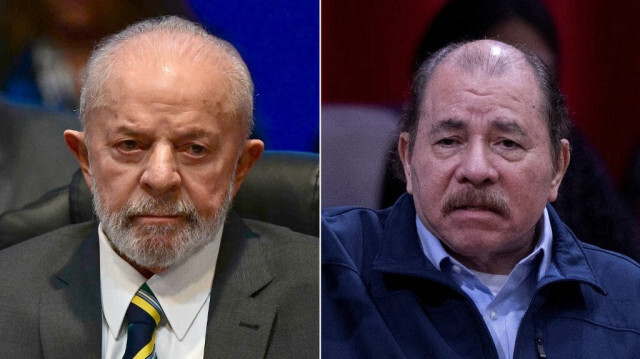 Le président brésilien Luiz Inacio Lula da Silva (G) et le président nicaraguayen Daniel Ortega (D).